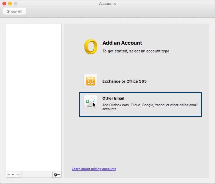 outlook for mac organize accounts